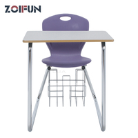Chaise d'écriture ergonomique en plastique rigide personnalisée ZOIFUN pour salle de classe, réunion et formation
