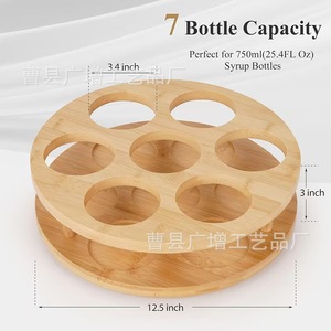 Wooden Desktop <b>Rotating</b> Bottle <b>Rack</b> Lazy Susan Storage Organizer For Kitchen <b>Spice</b> Cosmetic Multipurpose 8-11.9in Depth - Product Image 3