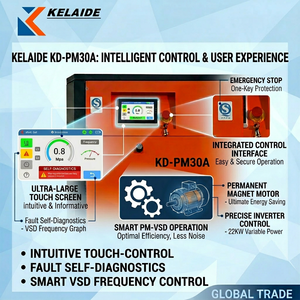 KELAIDE KD-PM30A 22KW 10 <b>Bar</b> Oil-Free Screw Air Compressor Permanent Magnet VSD Inverter Stationary 380V Air <b>Cooled</b> Industrial - Product Image 1
