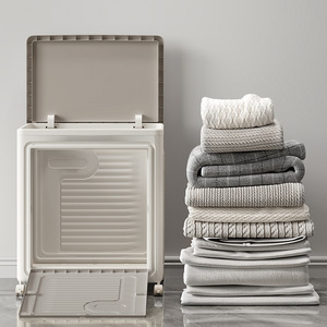 Clothing Organizer Foldable Storage Box Rectangle Standing Type With Wheels For Bedroom Clothes And Bedding - Product Image 2