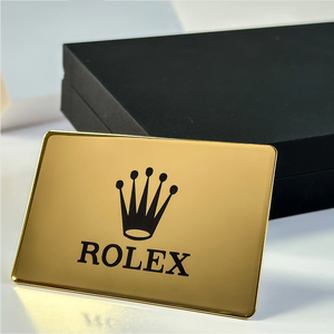 Tùy chỉnh 1K <span class=keywords><strong>NFC</strong></span> kim loại gương kinh doanh thẻ mini <span class=keywords><strong>tag</strong></span> 13.56MHz RFID mã QR cho khách sạn kim loại vàng từ trống thẻ logo - Product Image 1