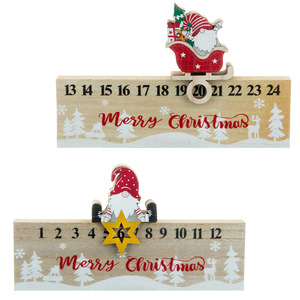 ปฏิทินนับถอยหลังวันคริสต์มาสไม้ รูปทรงสี่เหลี่ยมผืนผ้า งานฝีมือ ตกแต่งโต๊ะทำงาน สไตล์ดั้งเดิม 1 สไตล์ 2 - Product Image 5