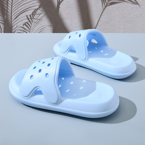 Chanclas de EVA para mujer Guru, blancas, con boca de pez, antideslizantes, transpirables, sandalias de verano cómodas, con aumento de altura, para uso doméstico - Product Image 3