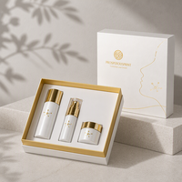 Boîte rigide de luxe avec couvercle et base personnalisés, ensemble de soins cosmétiques, boîte cadeau avec insert en mousse personnalisé