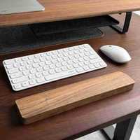 Repose-poignets ergonomique Waldo en bois de noyer massif, plusieurs tailles, pour clavier mécanique, idéal bureau et domicile