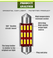 JIACHI Ampoule Led Canbus 12v 24v 28mm 31mm 36mm 39mm 41mm 42mm smd rouge ambre double couleur lampe de lecture Licence Ampoules