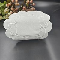 Tapis de repas en broderie de lin rond napperon ménager pour salle à manger tapis décoratif de table de mariage