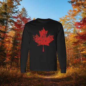 T-shirt vintage à manches longues pour homme, motif drapeau canadien et feuille d'érable, produit promotionnel - Product Image 3