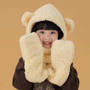 Belle écharpe coupe-vent pour enfants en plein air garder au chaud hiver enfants écharpe chapeaux <span class=keywords><strong>avec</strong></span> des <span class=keywords><strong>gants</strong></span> - Product Image 6