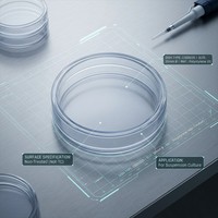 Boîte de Pétri en plastique stérile de laboratoire 35 60 100 mm, plaques de Pétri jetables en PS pour la microbiologie, la culture bactérienne, la science