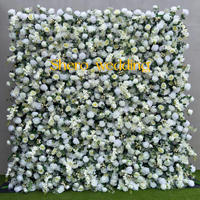 Mur de fleurs 5D OEM de luxe, magnifique mur de fleurs artificielles, fond de scène 8ft x 8ft, décoration pour mariage, fête, maison