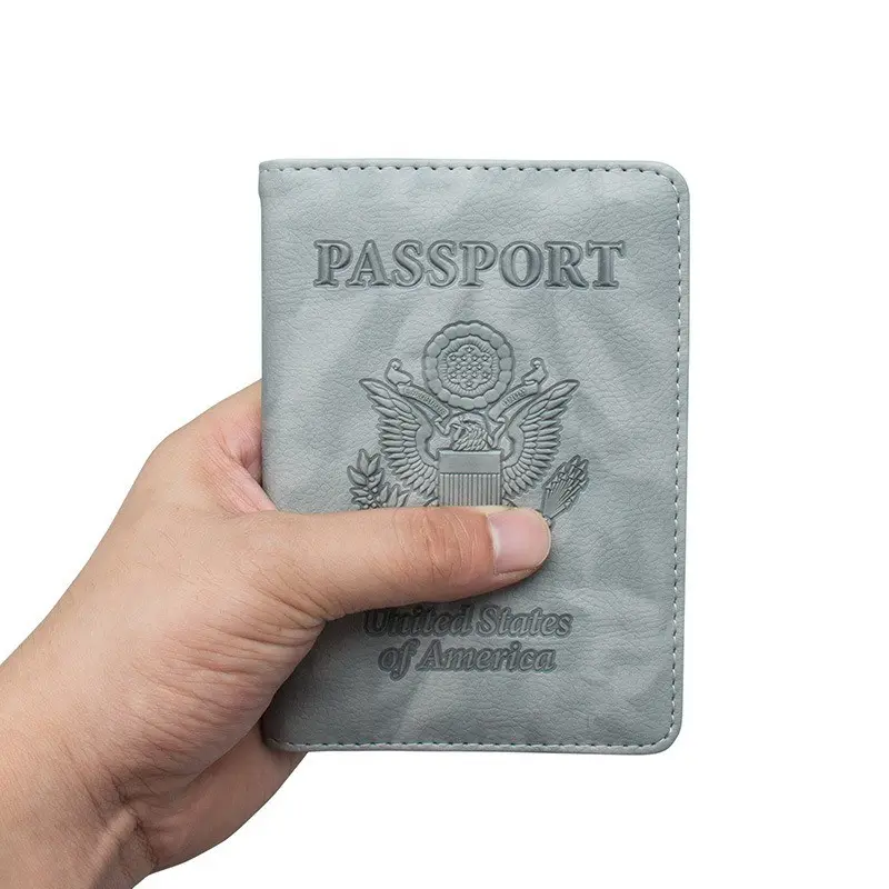 빈티지 스타일 다기능 여권 지갑 케이스 미국 RFID PU 가죽 여권 커버 홀더
