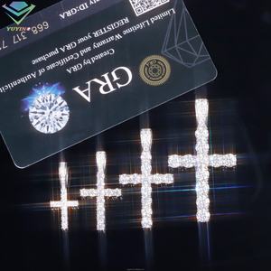 RTS Fashion <b>Cross</b> Pendant White Gold Plated Silver Material With D Vvs Moissanite <b>Cross</b> Pendant for Women Men <b>Jewelry</b> - Product Image 3