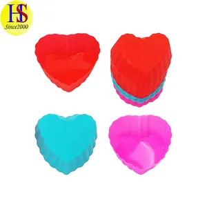 Pantry Elements Easy Release Heart Shaped Silicone Cupcake Baking Molds for Lunch Box