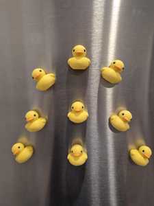 Custom Logo Packaging Cute <b>Yellow</b> Duck 3D Resin Magnetic Fridge Magnet Soft Decorative Magnet for Refrigerator Home Decoration - Product Image 4