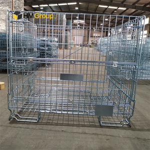 Yüksek kaliteli taşınabilir depo galvanizli istifleme profesyonel taşıma tel örgü Metal depolama kafesi - Product Image 1