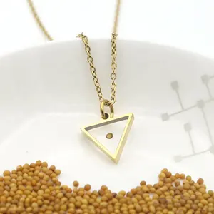 Женское Ожерелье из нержавеющей стали, позолоченное треугольное ожерелье с семенами горчицы, христианские подарки