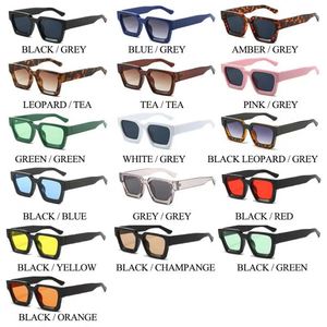 Lunettes de soleil rétro personnalisées avec logo, pour hommes et femmes, monture épaisse colorée, protection UV400, grandes lunettes carrées - Product Image 5