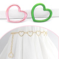 Stock 28*26.5mm alliage coloré arc-en-ciel sacs vêtement ceintures adaptateur anneaux boucles accessoires décoratifs boucle fermoir en forme de coeur