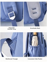 Sac à dos scolaire 3-en-1 durable, léger, imperméable en nylon respirant avec sangles réglables et trousse à crayons intégrée