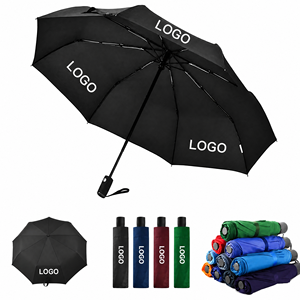 Parapluie pliant entièrement automatique personnalisable avec logo, style moderne, en pongee, avec armature en fer, protection UV, idéal pour les voyages - Product Image 1