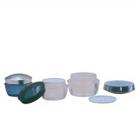 Pots cosmétiques en plastique PS transparent à double paroi de 30g et 50g avec couvercles, pour crème visage et contour des yeux, impression sérigraphique, logo personnalisé