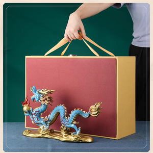 รูปปั้นมังกรทองเหลืองโบราณ งานโลหะสั่งทำพิเศษ ขนาดใหญ่ สไตล์จีน สำหรับตกแต่งสวน พร้อมน้ำพุ - Product Image 5