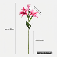 Doppelblüten Handgefertigte Künstliche Lilien Plastikschaum Moderne Blumenarrangements Rosa Weißer Blumenstrauß für Hochzeiten