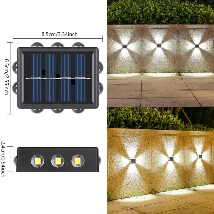 Nuevo diseño 10LED lámpara de jardín al aire libre ahorro de energía para escalera valla patio paisaje calle luz solar luces de pared energía solar