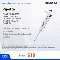 Pipette manuelle monocanal réglable BIOBASE, portable, 1000-10000 µl, pour laboratoire