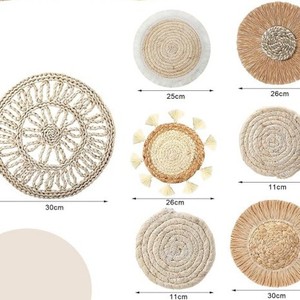 10 Pack New Creative Design Seagrass Hand Woven Woven Rattan <strong>Wicker</strong> <strong>Wall</strong> Hangings Tapestry <strong>Wall</strong> <strong>Decorations</strong> for Home Luxury - Product Image 6