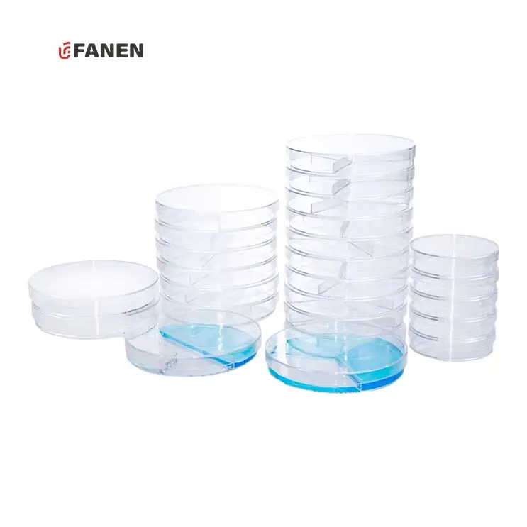 Fanen Plastic Steriele Petrischaaltje Voor Machinegebruik Polystyreen 13Cm Celcultuur Vierkante Petrischaaltje