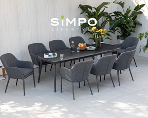 SIMPOLIFESTYLE Tavolo da Pranzo da Giardino Moderno Leggero di Lusso per Esterni MESA Balcone 4-8 Posti in Alluminio <span class=keywords><strong>SIVA</strong></span> - Product Image 1