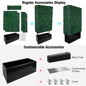 CQ1-1 داخلي العمودي حديقة الديكور DIY الاصطناعي العشب الأخضر جدار النباتات لوحة سياج من شجيرات خشب البقش ل حديقة الخصوصية - Product Image 2
