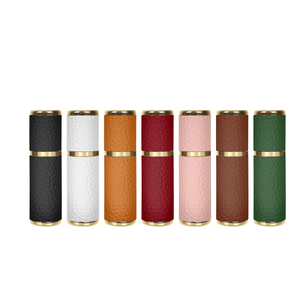 Supplier Mini 5ml 10ml 15ml Easy Carry Leather Case Glass Empty Bottom Refillable Perfume Bottle Screen Printing <b>Reed</b> <b>Diffuser</b> - Product Image 1