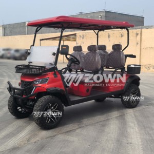 Carrito de Golf Eléctrico Todoterreno de 4 Plazas con Toldo Rojo Resistente, Parabrisas Plegable y Ruedas Deportivas de Aleación - Product Image 5