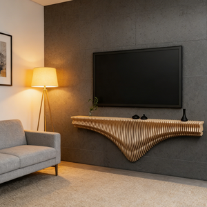 ML-WD047 Décoration murale en bois élégante et minimaliste pour espaces résidentiels et commerciaux - Product Image 1