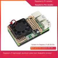 Raspberry Pi Generasi ke-4 Tipe B Aluminium Heat Sink Raspberry Pi 4B/3B+ Kipas Disipasi Panas Kotak Braket Housing