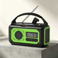 Radio Solar de Manivela para Exteriores con 3 Modos de Carga, Receptor Meteorológico FM/AM/WB, Alarma de Emergencia SOS, Brújula de Navegación