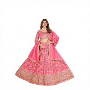 Conjunto de Lehenga Choli Moderno para Mujer, Diseño de Línea A, Estampado Digital, Bordado, Estilo Étnico, Ecológico y Elegante - Product Image 2