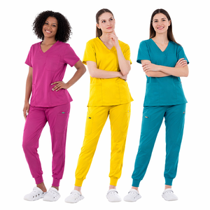 Conjunto de Uniforme Médico Unisex, Cuello en V, Suave, Blusa y Pantalones Tipo Jogger, para Hospital, Clínica, Consultorio Dental, Veterinaria - Product Image 2