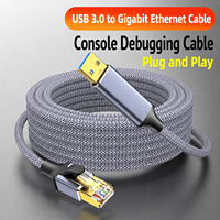 Câble adaptateur USB Type-C vers Gigabit Ethernet, convertisseur réseau USB-C vers RJ45 avec câble tressé et boîtier en alliage d'aluminium