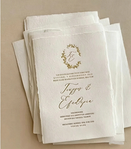 Carte d'invitation <span class=keywords><strong>de</strong></span> mariage personnalisée, papier offset <span class=keywords><strong>de</strong></span> qualité supérieure, respectueux <span class=keywords><strong>de</strong></span> l'environnement, estampage à chaud - Product Image 2