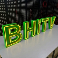 Lettres en acier inoxydable personnalisées, enseigne de devanture de magasin 3D illuminée avec bande LED néon