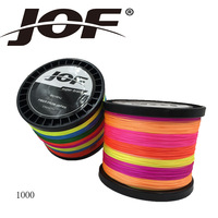Ligne de pêche tressée multifilament JOF 8 brins PE 100M, monofilament coloré pour la pêche en eau salée et en ruisseau