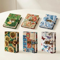 Nuevo Cuaderno Escolar con Diseño Floral y Candado de Contraseña, Personalizable, en Caja de Regalo B6