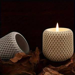 Epoxy resin concrete succulent planter mold, round mesh candle holder <b>silicone</b> mold - Product Image 1