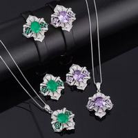 Pulsera de Cuero de Lujo con Esmeraldas y Amatistas, Chapada en Plata de 18K con Circonitas, para Mujer