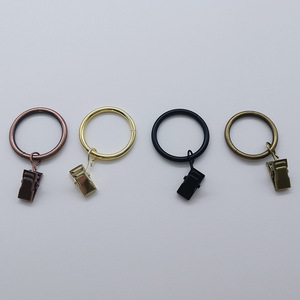 Anneaux de rideau ronds en fer 43 mm, installation facile pour rideaux suspendus, design minimaliste - Product Image 1