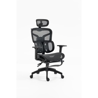 Chaise de bureau pivotante avec accoudoirs 3D réglables, appui-tête réglable, dossier inclinable pivotant à 360 degrés, entièrement en maille, pour bureau à domicile et chambre
